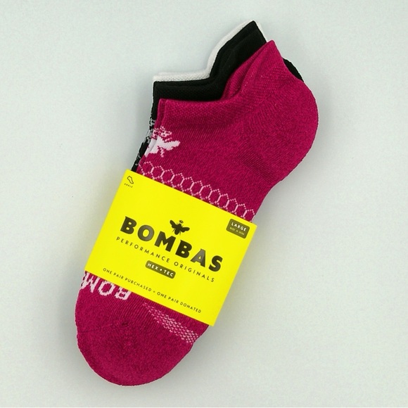Bombas Women's All Purpose Performance Ankle Socks (Pink/Black/White) 3PK-Large - Picture 1 of 2